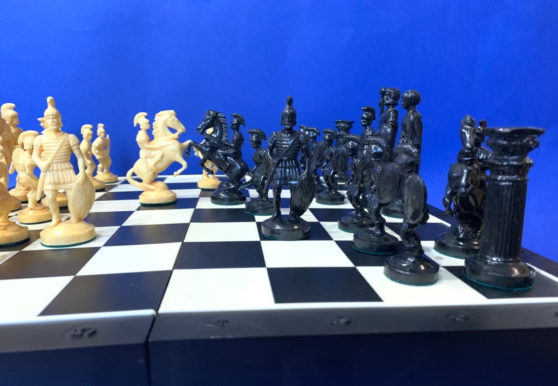 Antique chess Roman legion with a big board Soviet plastic | Etsy