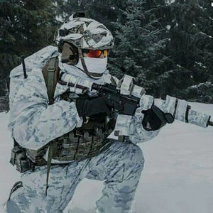 Camouflage suit winter with balaclava, camouflage coat white Multicam Alpine, Ukrainian army camouflage winter suit image 3