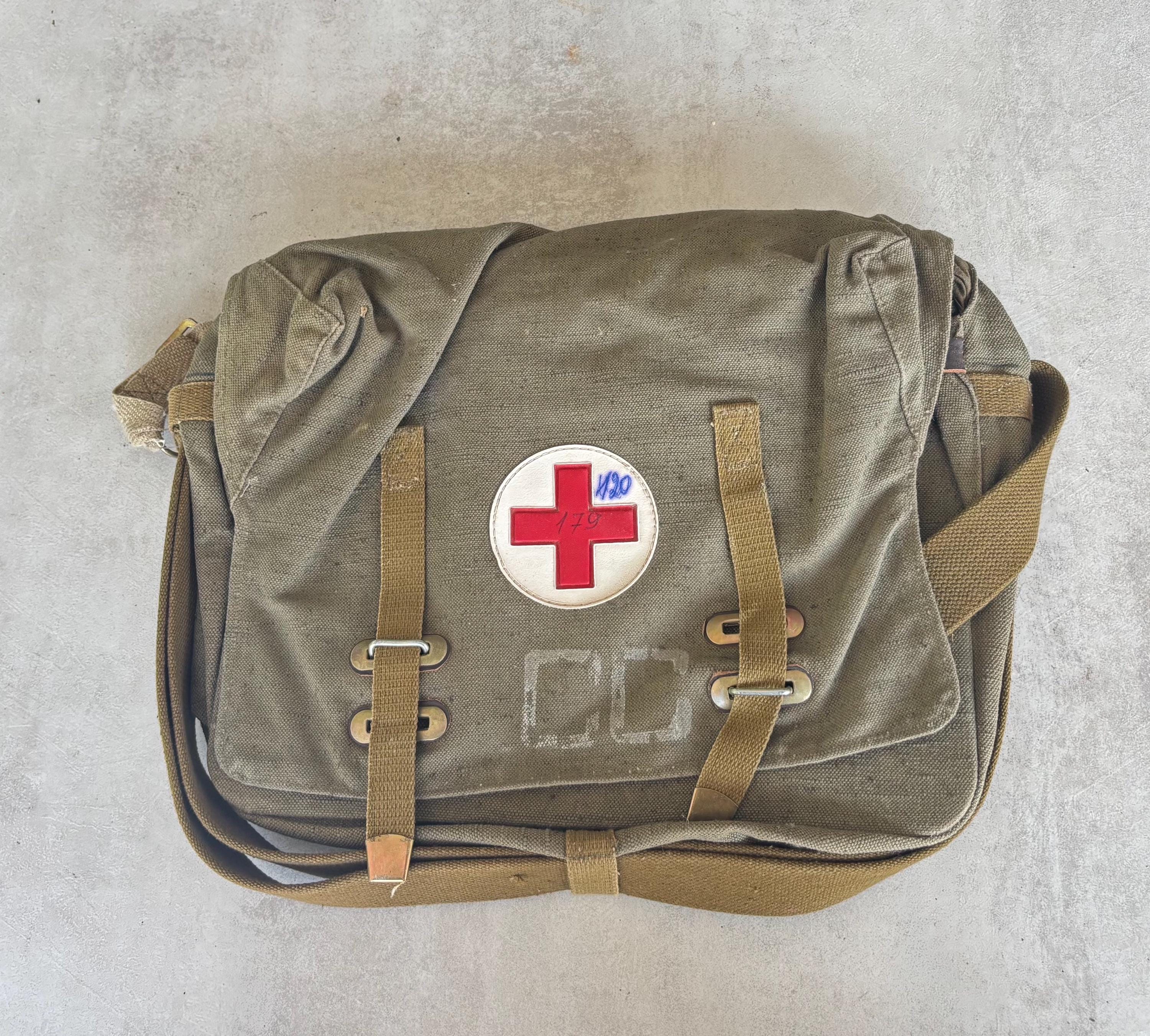 Vintage USSR Army Medic Bag 1980s First Aid Field Canvas Shoulder
