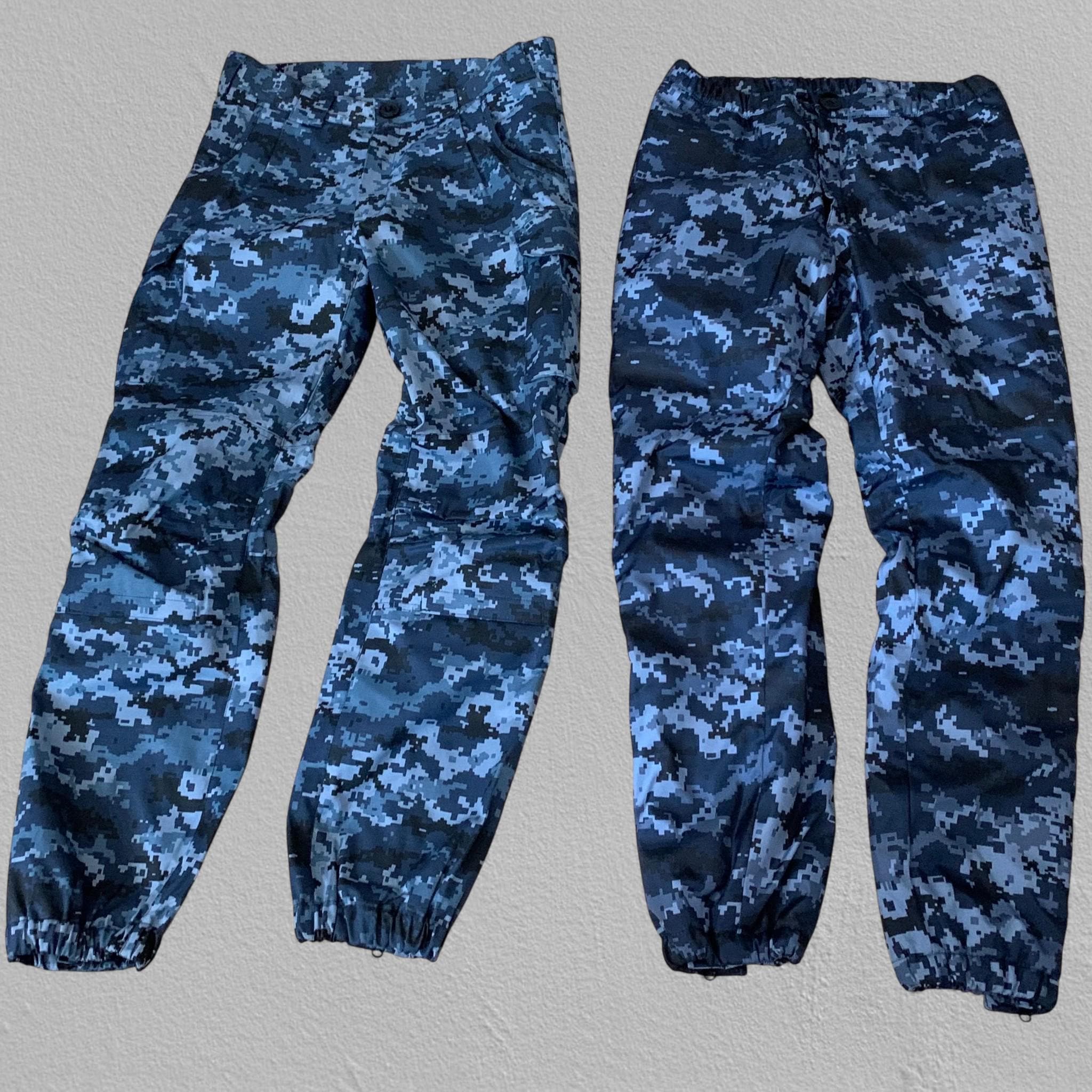 軍 MM14 ズボン 戦闘服 54-4 ウクライナ海軍冬用パンツ – MM-16F / ブルー MM-14 迷彩 – 断熱戦闘