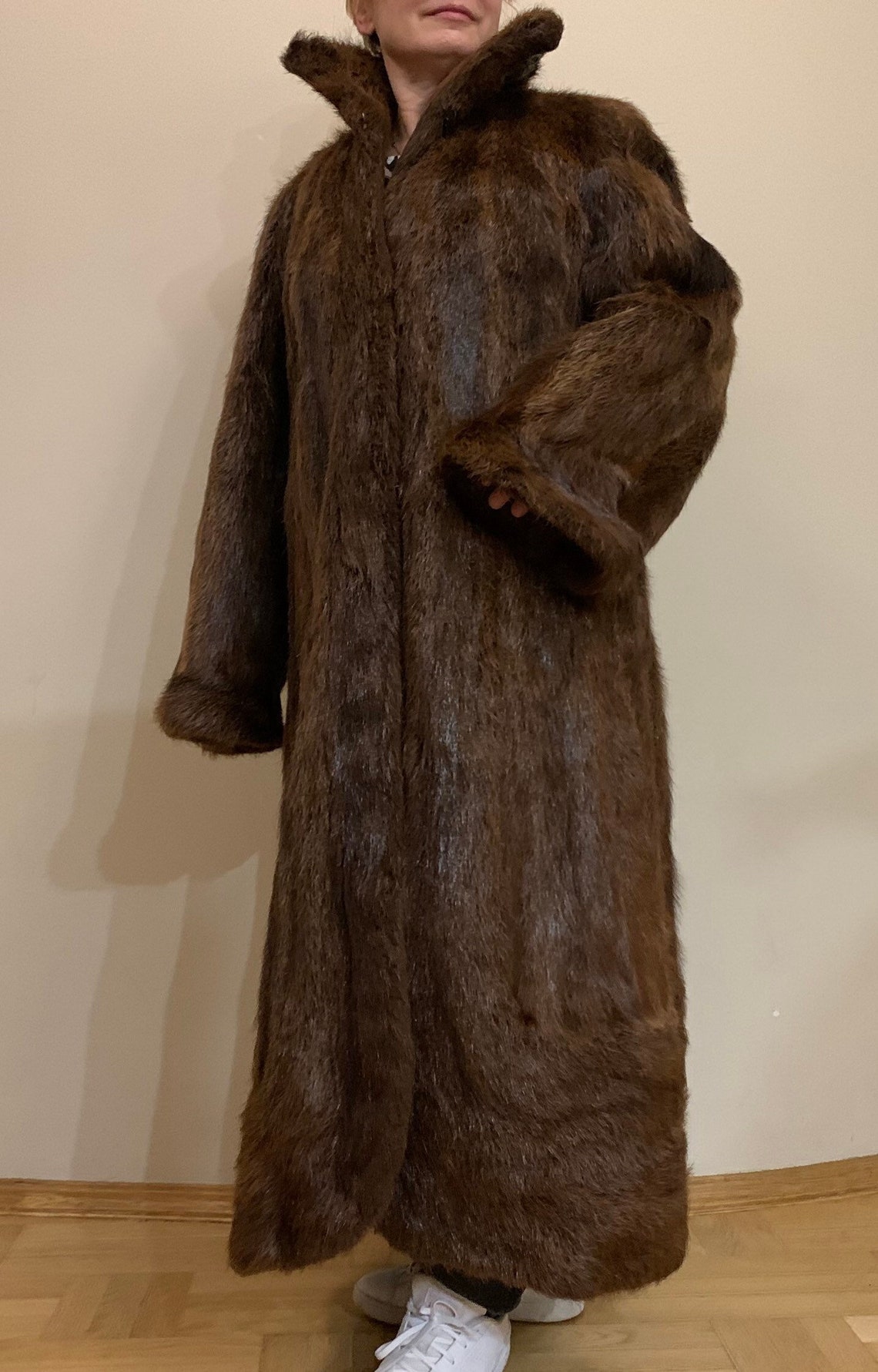 Long Vintage Nutria Fur Coat Brown Nutria Fur Coat Whole Etsy