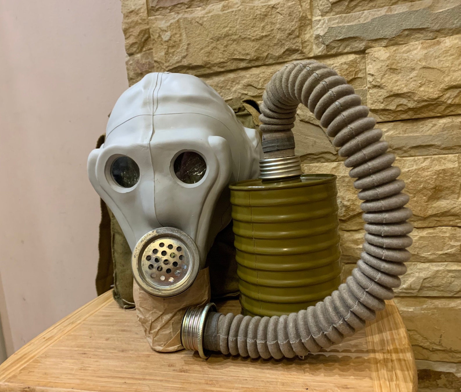 Very Rare Shms White Gas Mask Officer Army Gas Mask Etsy