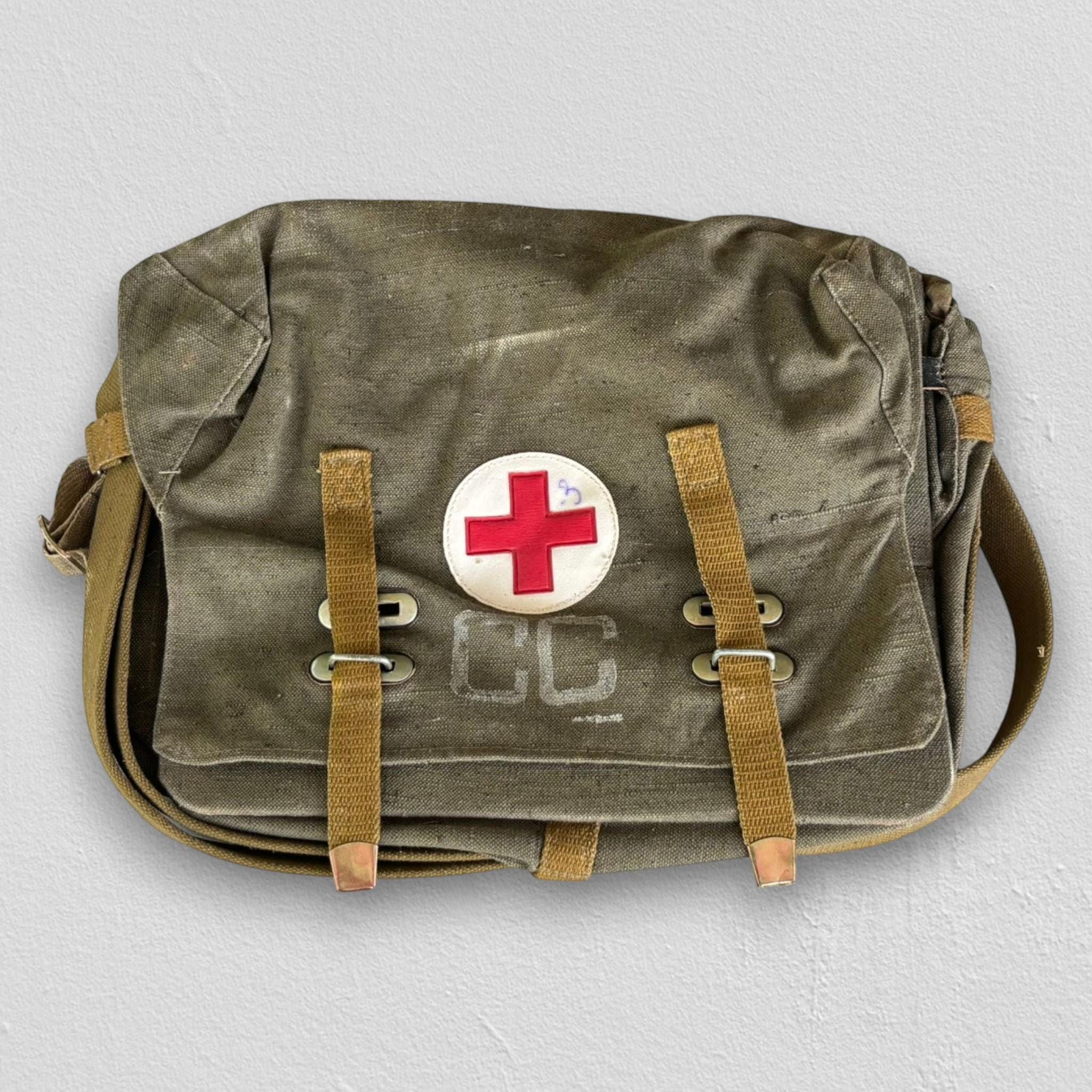 Vintage USSR Army Medic Bag 1980s First Aid Field Canvas Shoulder