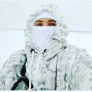 Camouflage suit winter with balaclava, camouflage coat white Multicam Alpine, Ukrainian army camouflage winter suit image 4