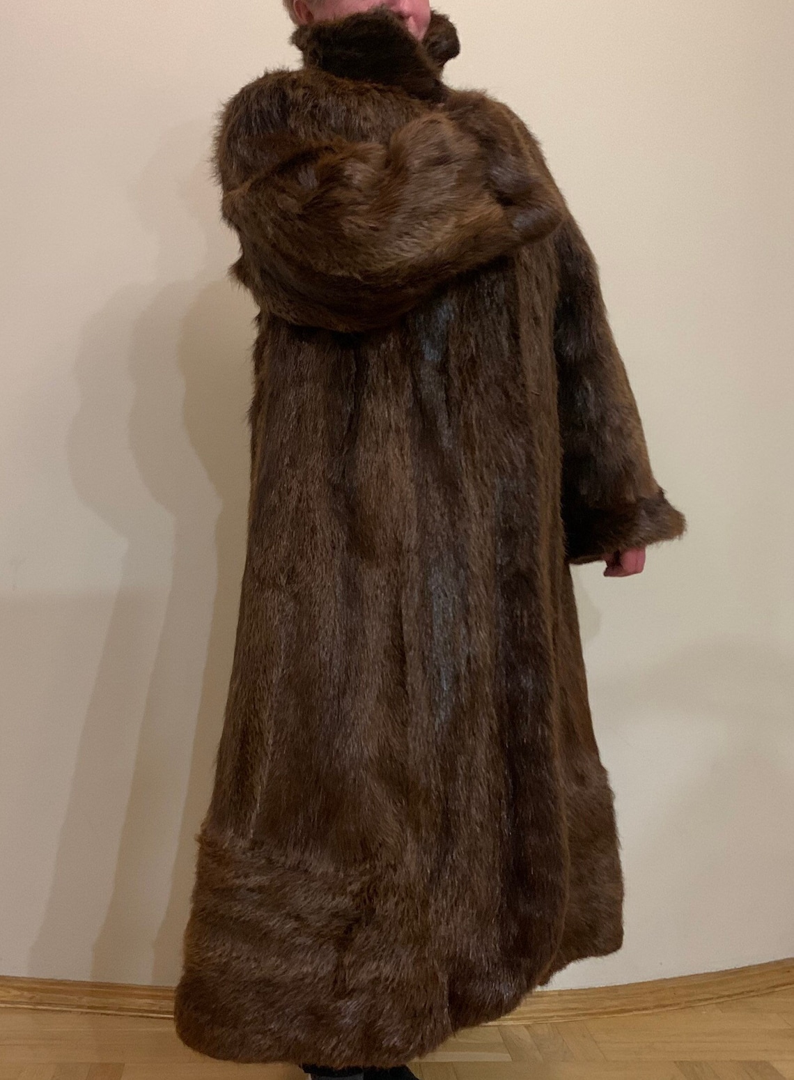 Long Vintage Nutria Fur Coat Brown Nutria Fur Coat Whole Etsy