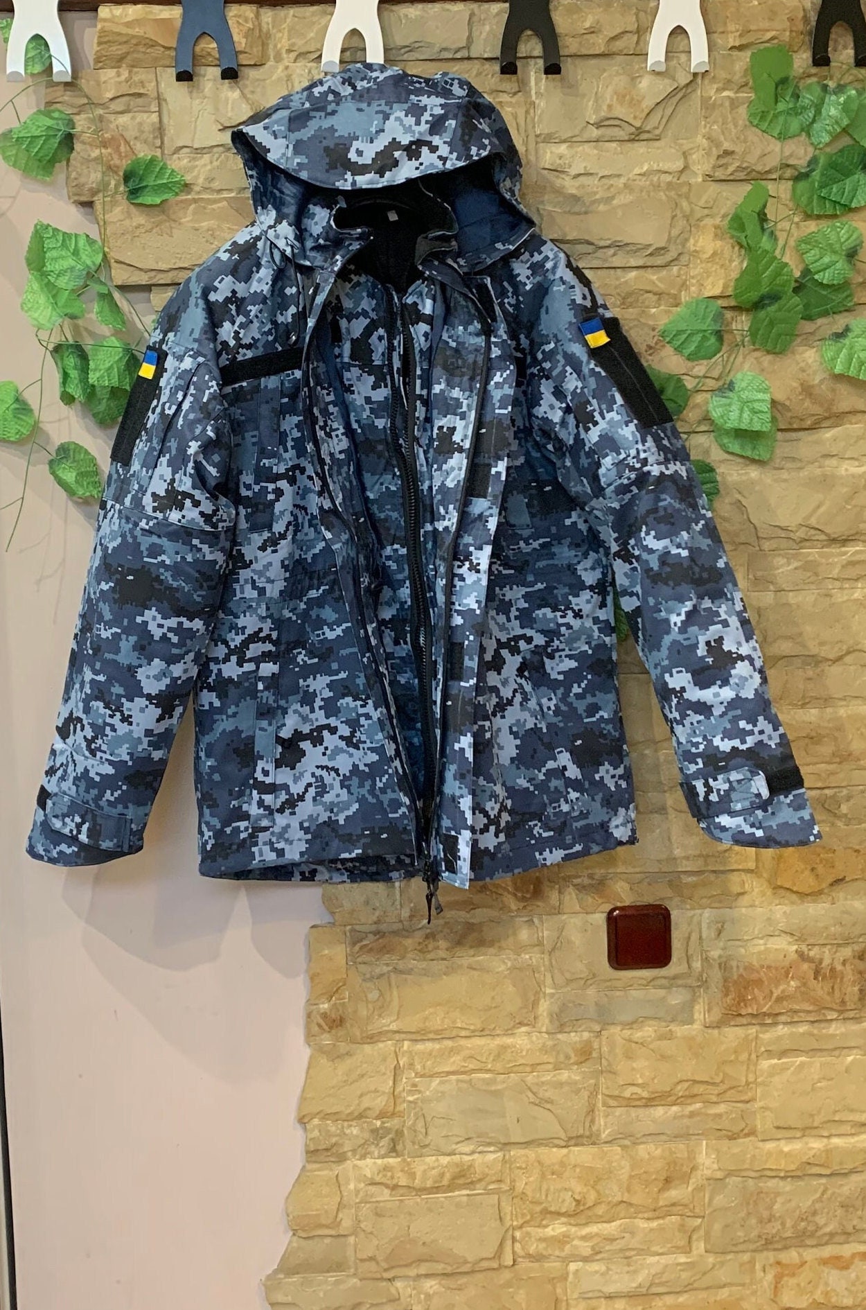 Ukrainian Pixel Blue MM16F Winter Parka, Waterproof Tactical Coat