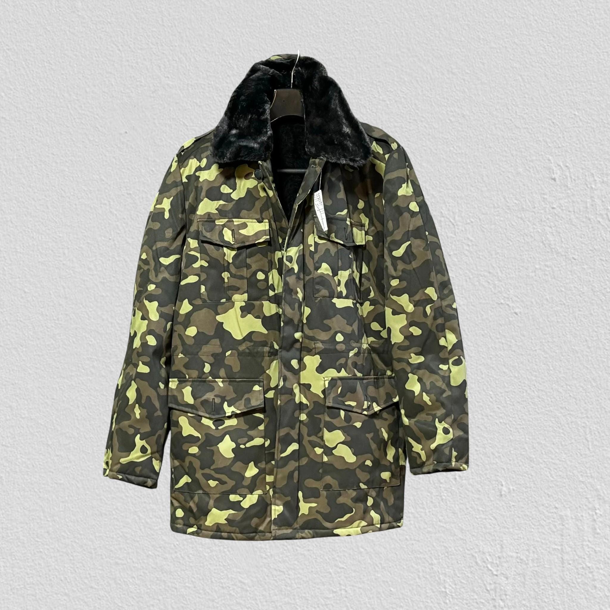 Vintage Dubok Camo Winter Jacket, Warm Pea Coat With Fur Lining - Etsy