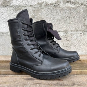 Ukrainian Leather Boots, Special Forces Army Boots, Military Combat ...