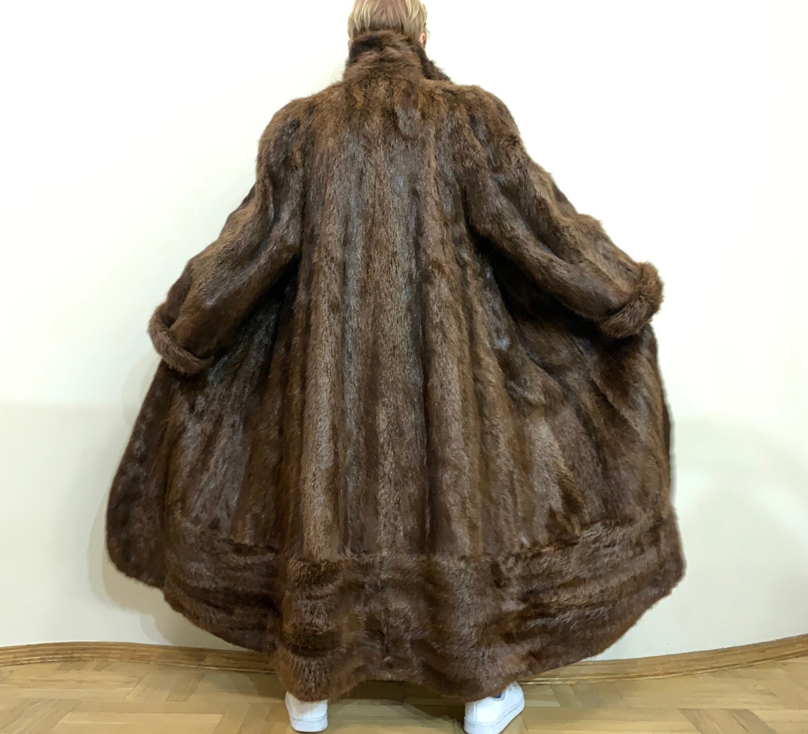 Long Vintage Nutria Fur Coat Brown Nutria Fur Coat Whole Etsy