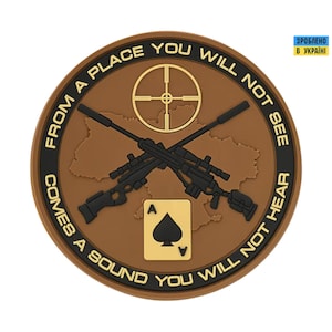 Badge en PVC pour le moral des tireurs d'élite ukrainiens avec bande auto-agrippante
