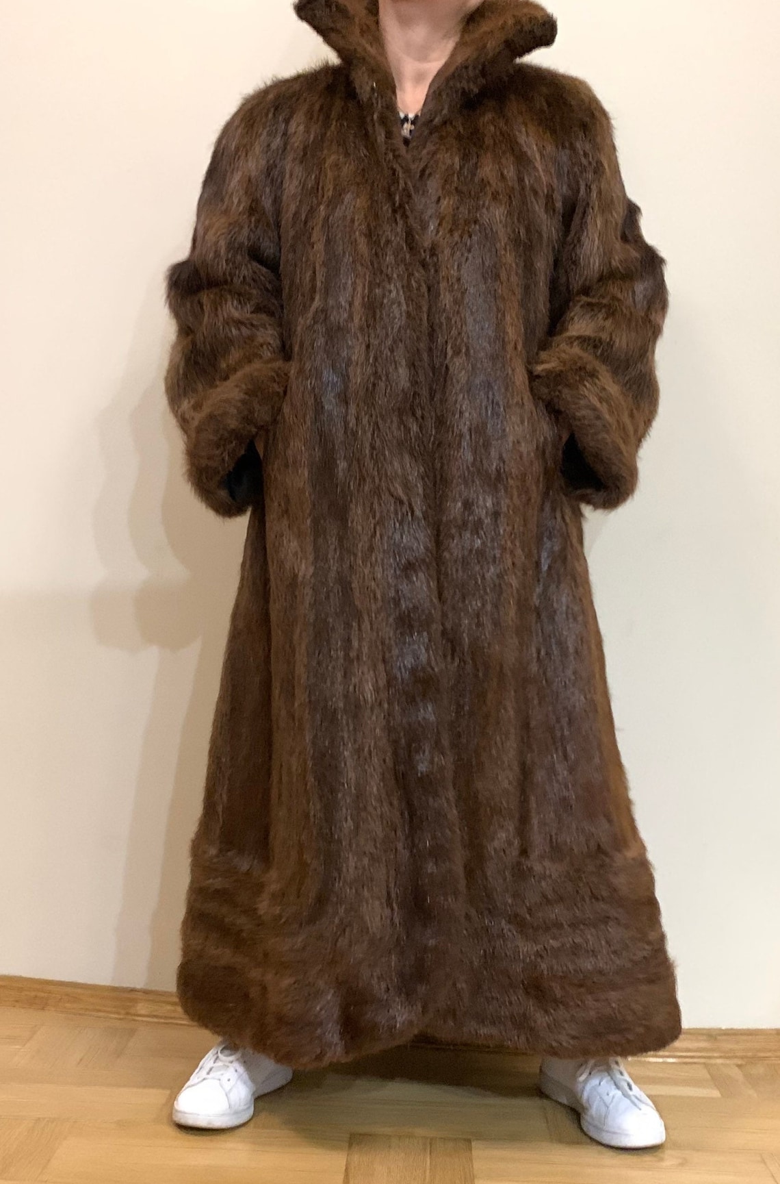 Long Vintage Nutria Fur Coat Brown Nutria Fur Coat Whole Etsy