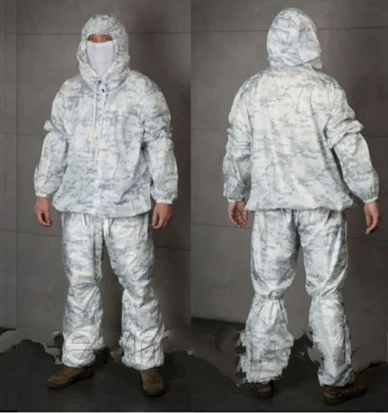 Camouflage suit winter with balaclava, camouflage coat white Multicam Alpine, Ukrainian army camouflage winter suit image 7