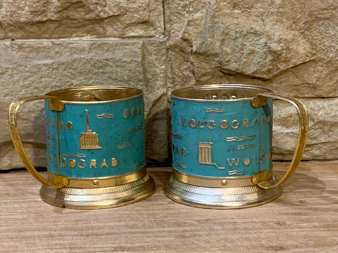 Vintage Set Cup Holder volgograd Metal Cup Holder Etsy UK