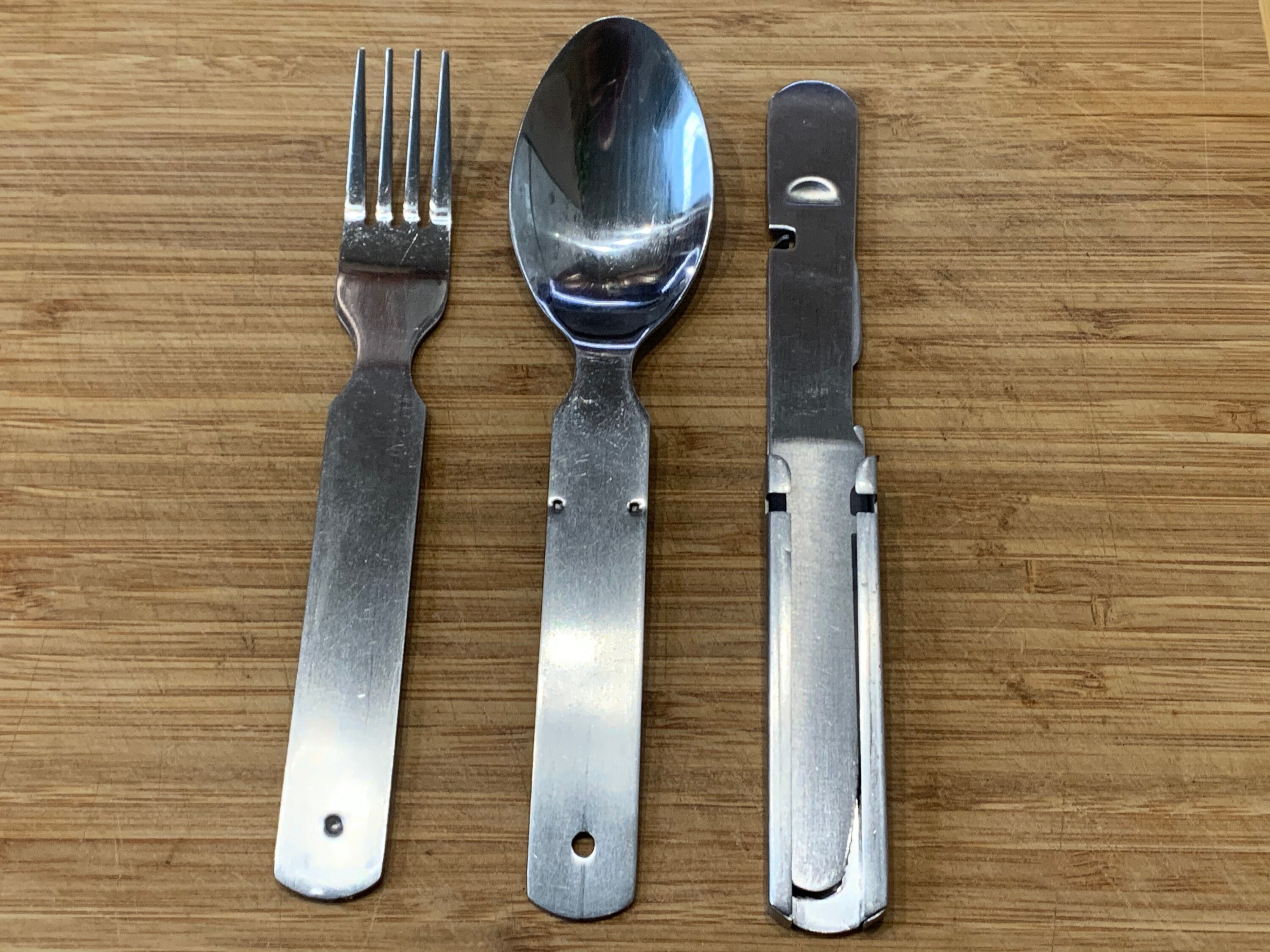 Original Hungarian army cutlery set 4 pieces. Eating utensils military  issue spoon fork knife kit flatware multi-tool Camping bottle can opener  stainless steel NEW