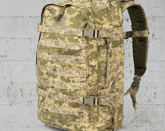 Ukrainian Tactical Backpack 40L “RBI” Camouflage Pixel mm-14 Outdoor Utility Bag