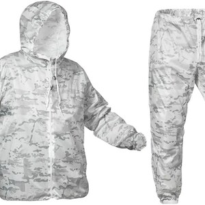 Camouflage suit winter with balaclava, camouflage coat white Multicam Alpine, Ukrainian army camouflage winter suit image 5