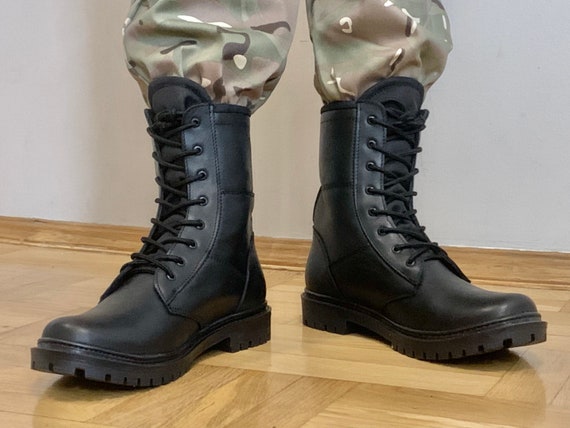 Ukrainian leather boots, Special forces army boots, M… - Gem
