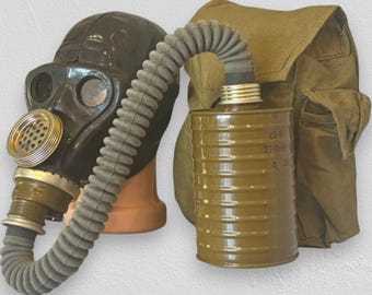 Very rare ShMS white gas mask, Officer army gas mask, Protective