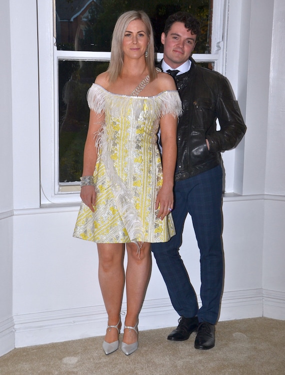 yellow and white dress or blue and black Velvet by Graham & Spencer Maggie Patterned Dress main image 1