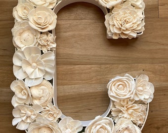 Floral filled Letter, 16” Floral Letter Decor