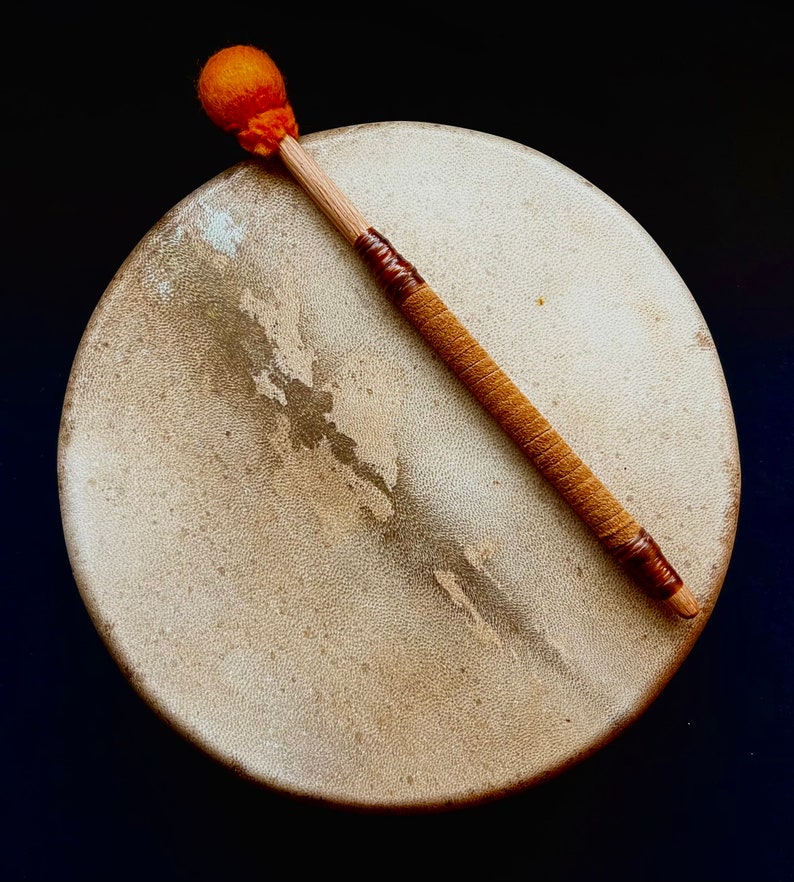 Deer Hide Drum Native Drum Shamanic Drum Shaman Drum 10" Unbleached