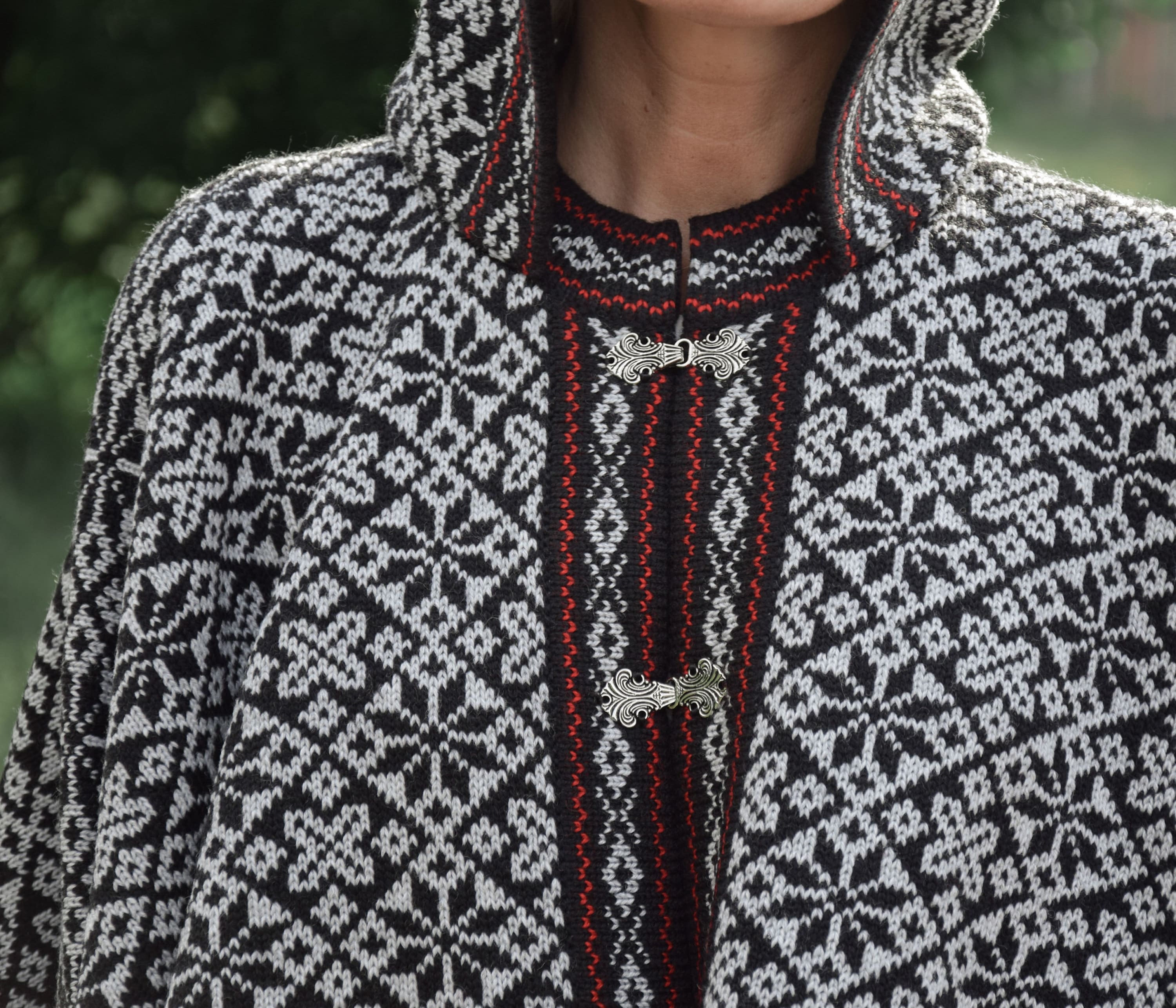Woolen Poncho With Beautiful Fair Isle Pattern Nordic
