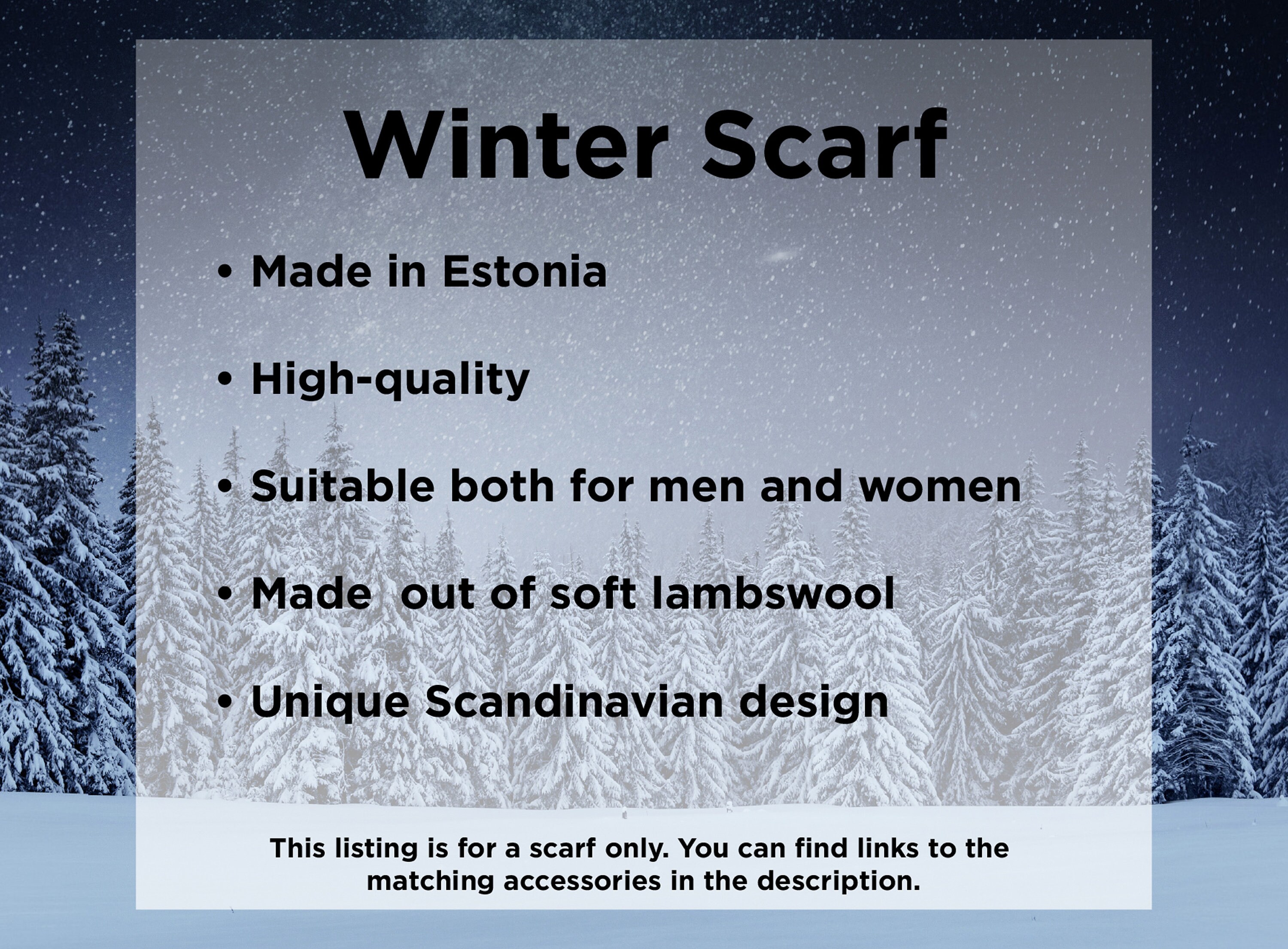 Black & White Scandinavian Scarf With Tassels Thick Nordic