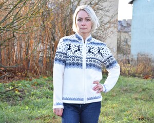 Cardigan En Laine Islandaise Pour Homme - Motif Islandais, Fermeture éclair, Sans Capuche