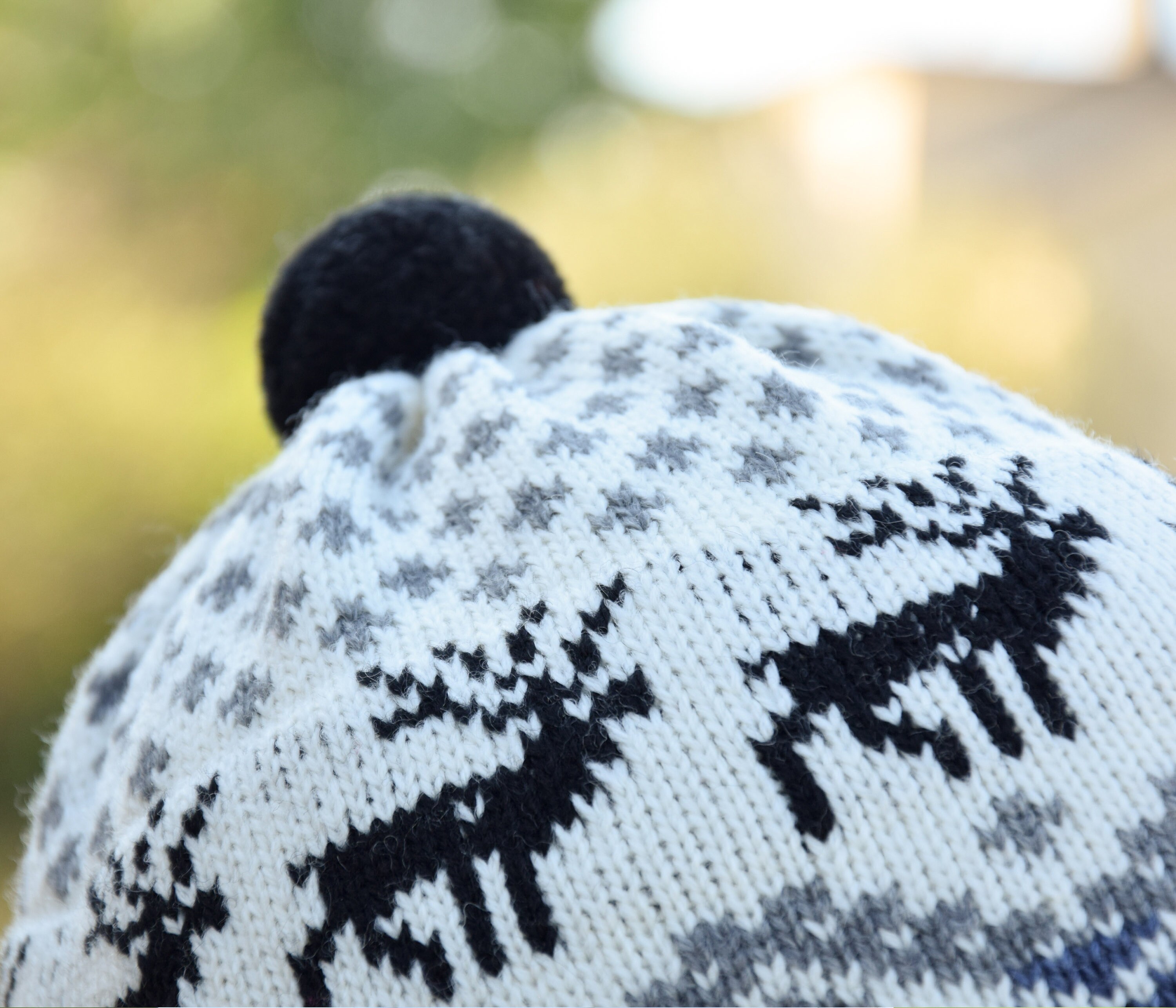 Nordic Pattern Icewear Iceland Knit Beanie Hat - Black and White Unisex Ice Wear Beanie 100% Icelandic Wool Made in | Mercari main image 4