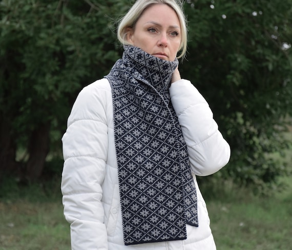 Navy and cheap gray scarf