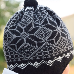 Beanie for Men Hat for Autumn and winter season Winter set Knitted Woolen beanie with Nordic Icelandic Fair Isle pattern for skiing Woollana image 6