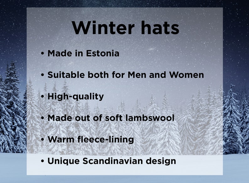 Beanie for Men and Women Knitted Nordic Woolen Hat with fair isle pattern Beanie for skiing Winter casual hat for everyday wearing Woollana image 9