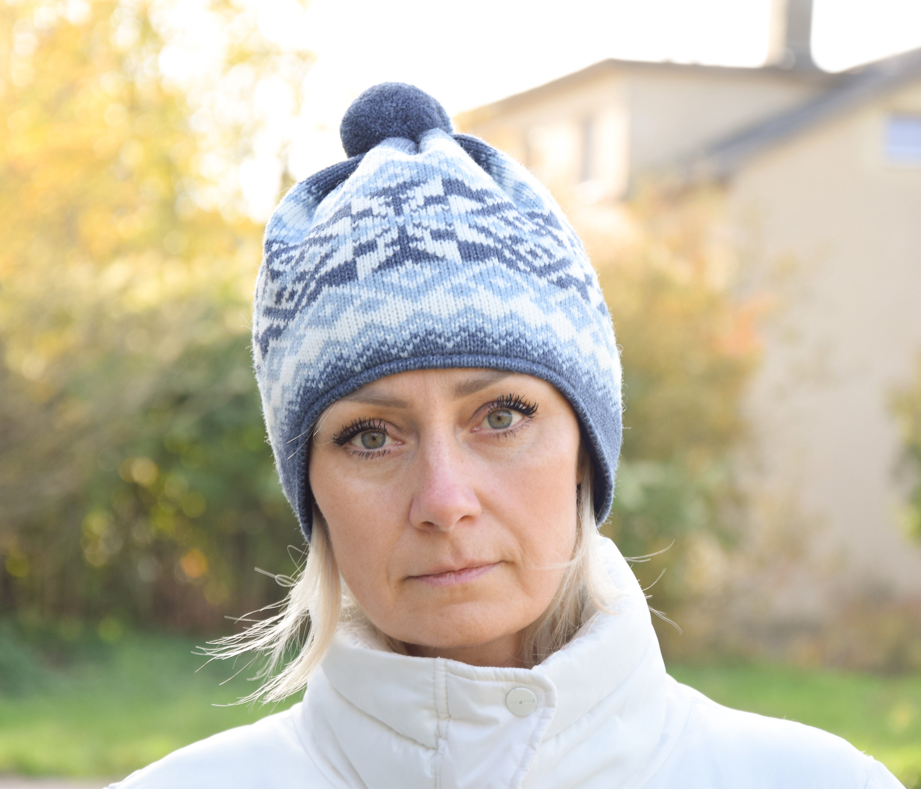 Traditional Scandinavian Woolen Winter Hat With Nordic Fair 