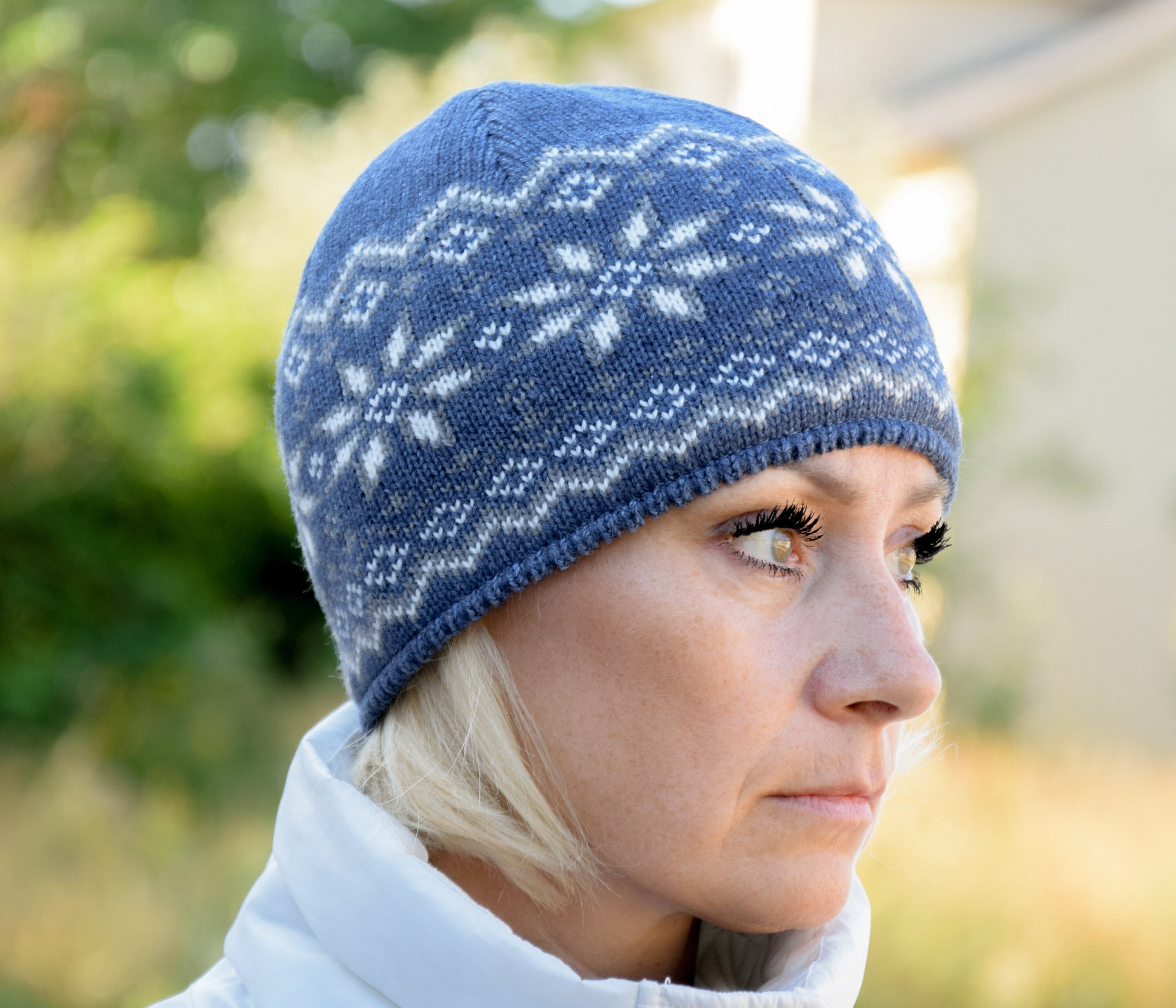 knit hat on 2 needles pattern