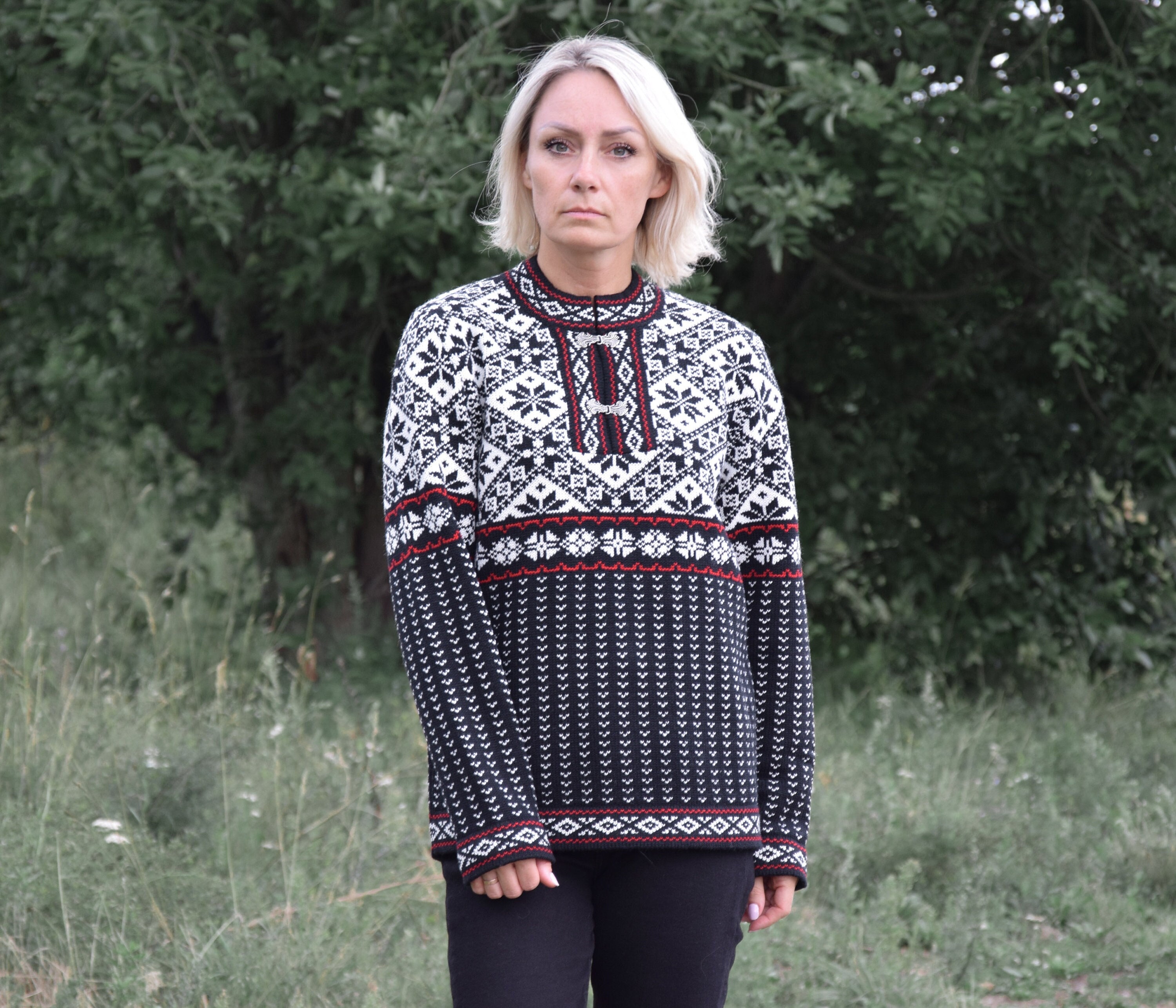 Women pullover with Nordic pattern Icelandic sweater Fair isle sweater