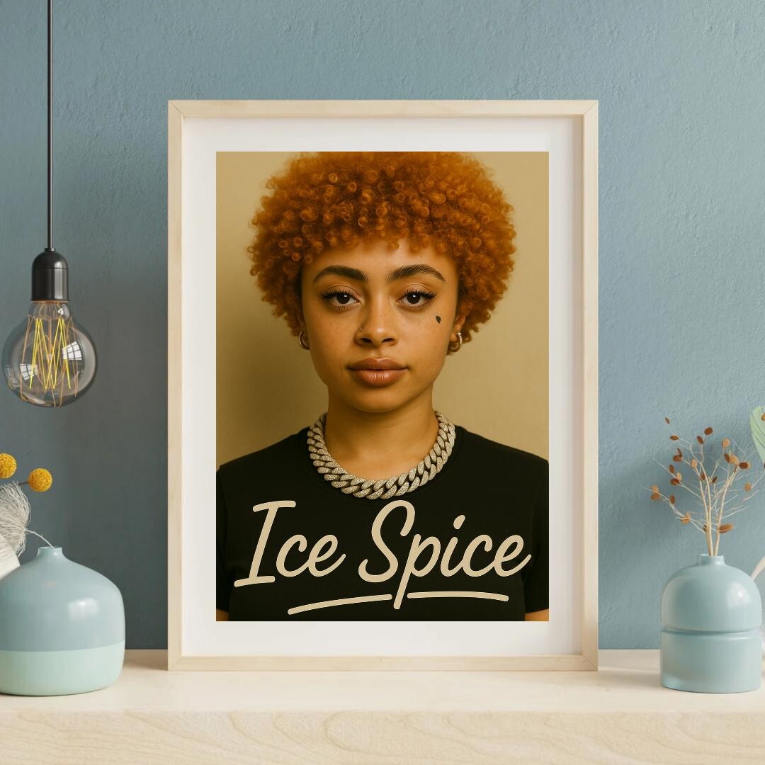 Ice Spice Fan Art Print – Bold Hip-hop Portrait – 6x8 Rap Wall Decor ...