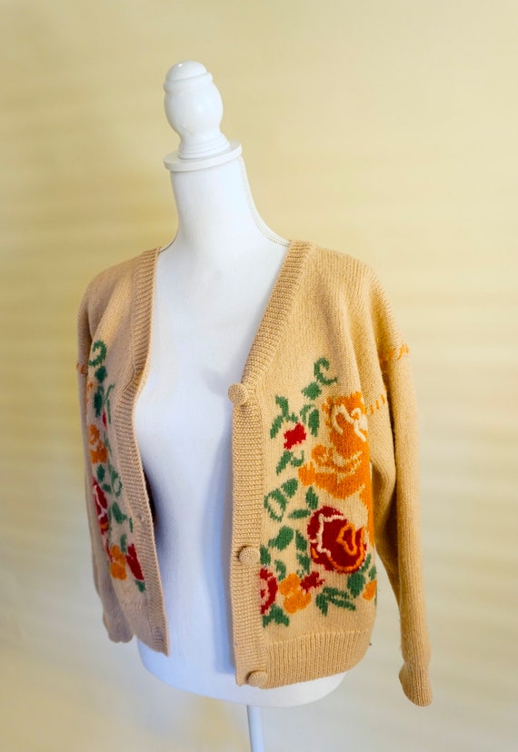 Thomas Basics Vintage Floral Wool Sweater, Dark P… - image 6