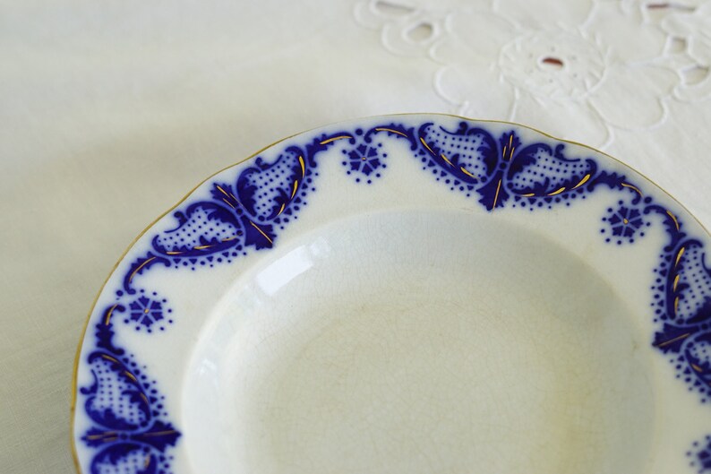 Swedish Flow Blue Deepdish Dinner Plates Set of 9 Etsy