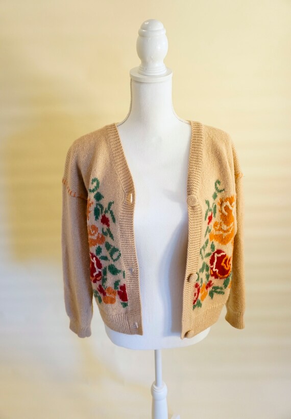 Thomas Basics Vintage Floral Wool Sweater, Dark P… - image 5