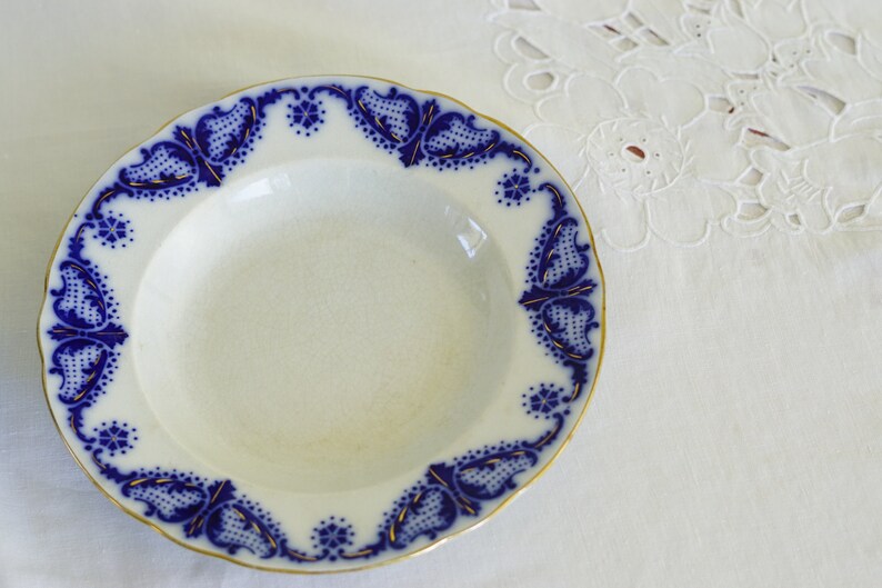 Swedish Flow Blue Deepdish Dinner Plates Set of 9 Etsy