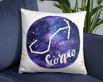 Scorpio Scorpius Constellation 18 x 18 in. Pillow (Insert Included)  | Zodiac Star Sign | Scorpio Birthday Gift | Scorpio Gift