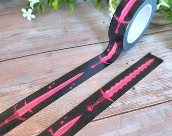 Sword washi tape pink and black