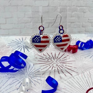 USA American Flag Earrings /  Patriotic Earrings / Election Earrings