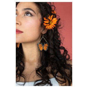 Butterfly earrings, monarch butterfly earrings, moth earrings, wooden earrings, cottage core earrings, whimsical earrings, apothecary