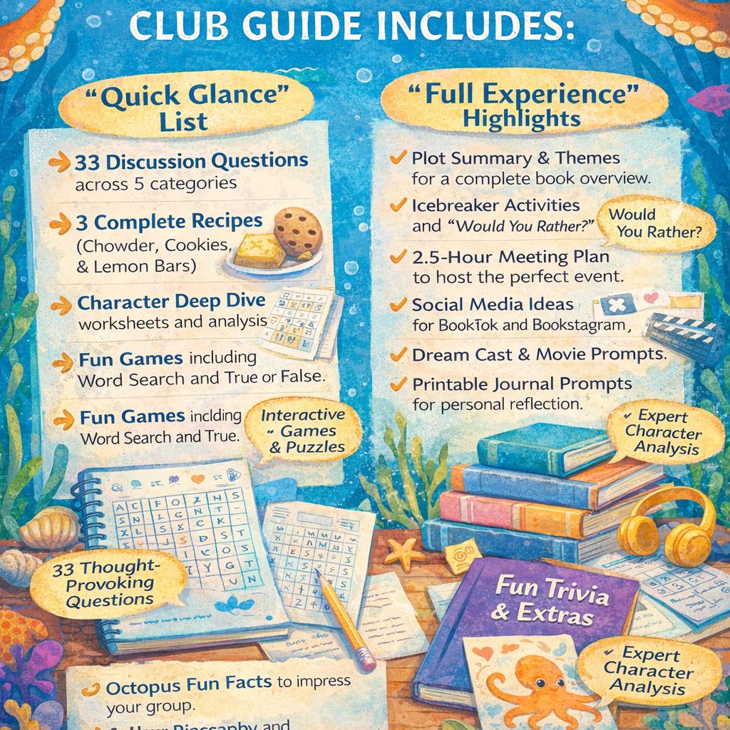 Remarkably Bright Creatures Book Club Games Discussion Questions Shelby Van Pelt Book Club Kit ...