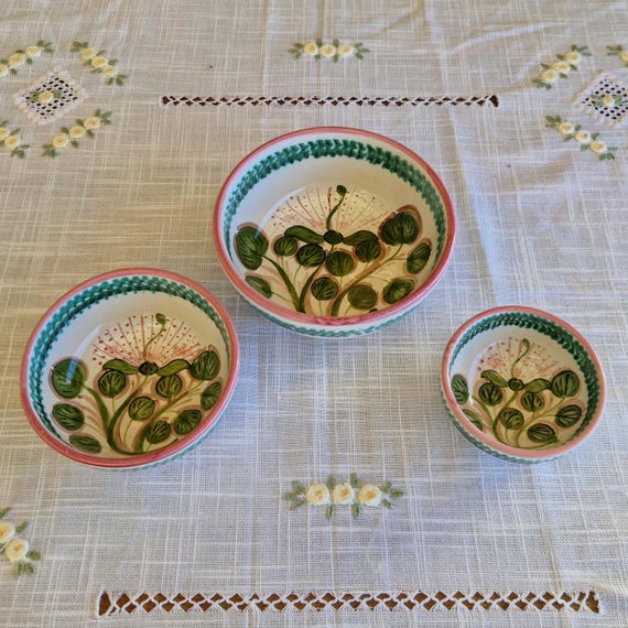 Set of 9-12-15 cm bowls, small bowls, trays, appetizers, snacks, aperitifs, handmade Sicilian ceramics