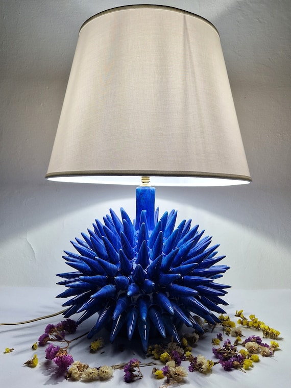 Sicilian Artisan Ceramic Lamp Hedgehog Unique Pieces Furniture