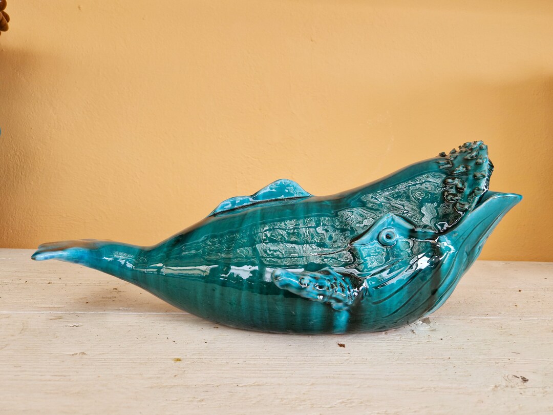 Ceramic Whale Blue Whale Unique Piece Sicilian Etsy