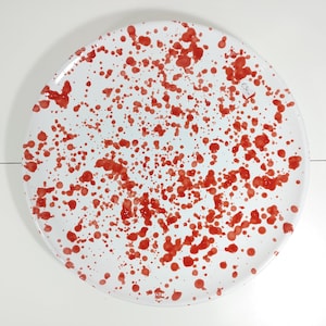 Rond bord 30 cm, middelpunt, gesneden bord, dienblad, aperitief, pizzabord, platò, pasta, cursus, handgemaakt Siciliaans keramiek