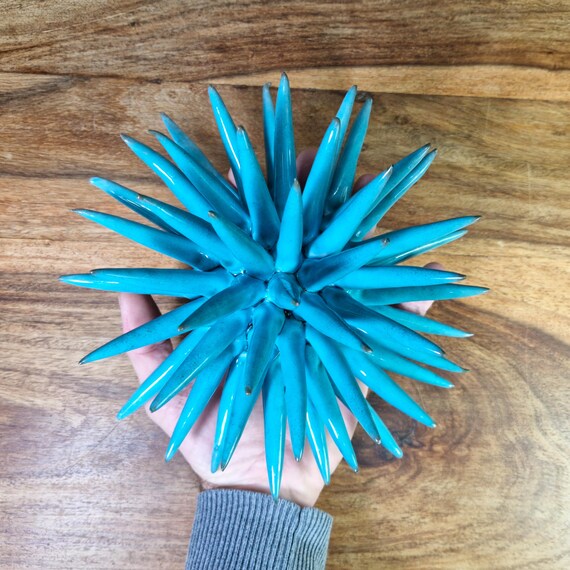 Sea urchin 20 cm Sicilian handmade ceramic multicolor, sea urchin spines, ring holder, table decoration, home design, pencil sea urchin
